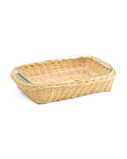 16x10 Glass And Rattan Oven To Table Baking Set | Gifts For Home | Marshalls | Marshalls