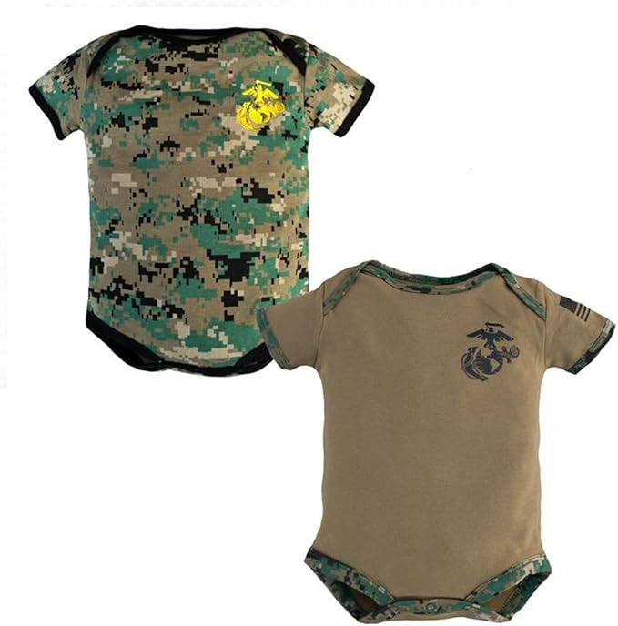 USMC Comfy Two Pack Baby Bodysuit With Marine Corps Logo | Amazon (US)