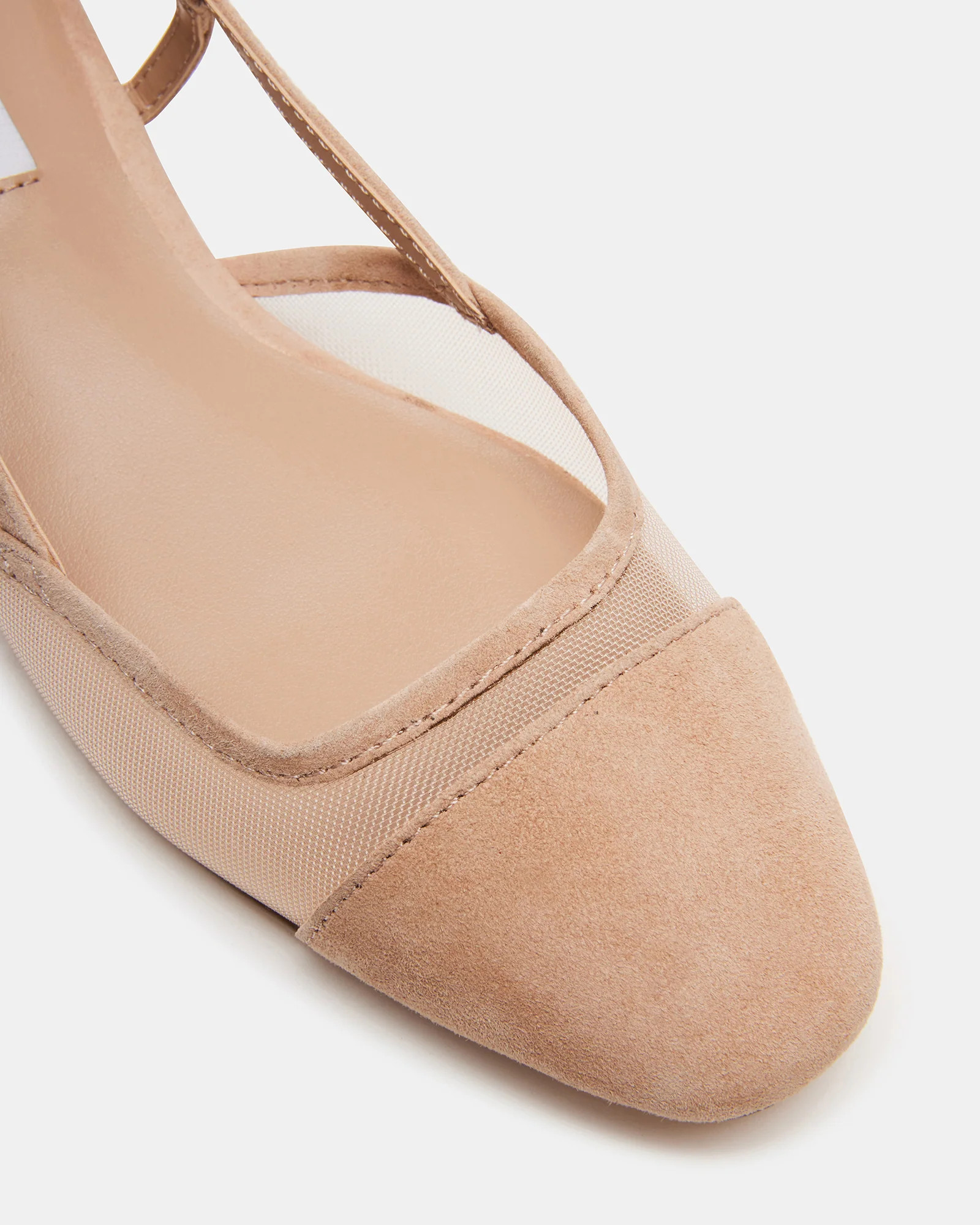 BELINDA Mesh Tan Suede Slingback Ballet Flats | Women's Designer Shoes | Steve Madden (Canada)