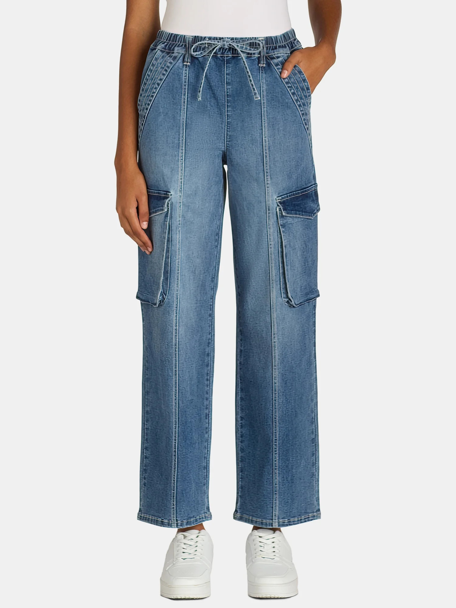 Madden NYC Women's High Rise Drawstring Skater Pants, 29" Inseam, Sizes XXS-XXL | Walmart (US)