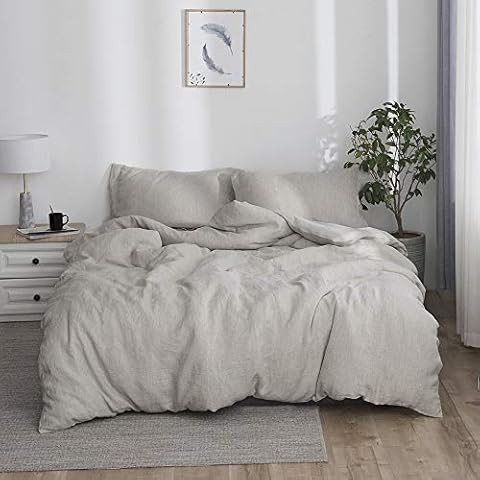 Amazon.com: DAPU 100% Linen Duvet Cover Set - Pure Natural French Flax Linen with 8 Corner Ties a... | Amazon (US)