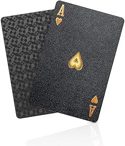 BIERDORF Diamond Waterproof Black Playing Cards, Poker Cards, HD, Deck of Cards (Black) | Amazon (US)