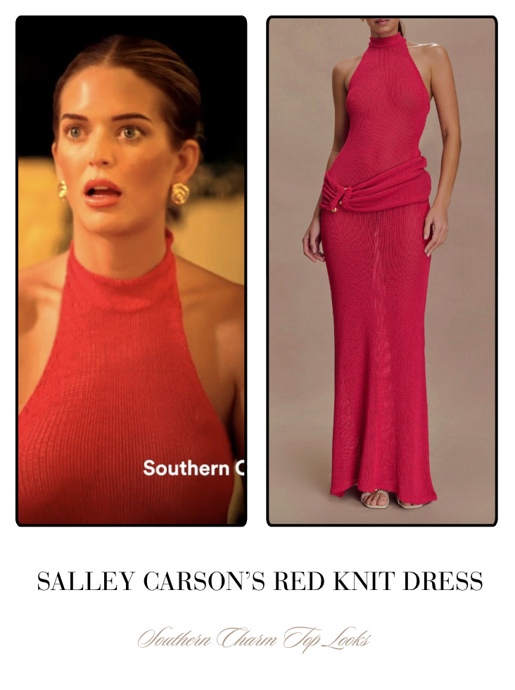 Salley Carson's Red Knit Halter Dress 

 