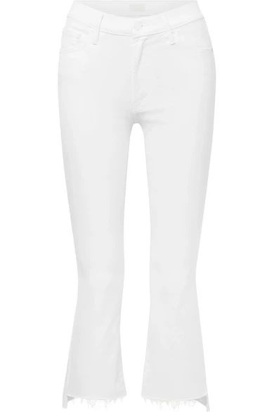 Mother - The Insider Crop High-rise Flared Jeans - White | NET-A-PORTER (US)