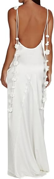 Women Sexy Spaghetti Strap Backless Maxi Dress Lace Up Bodycon Party Dress Bandage Halter Evening... | Amazon (CA)