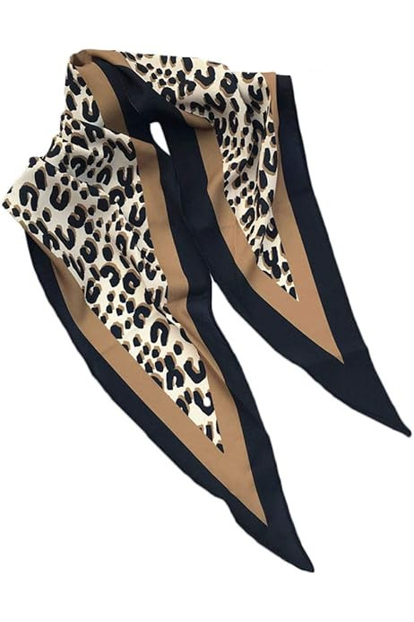 GERINLY Silk Hair Scarf Animal Print Leopard Neck Scarf Summer Neckerchief for Women | Amazon (UK)