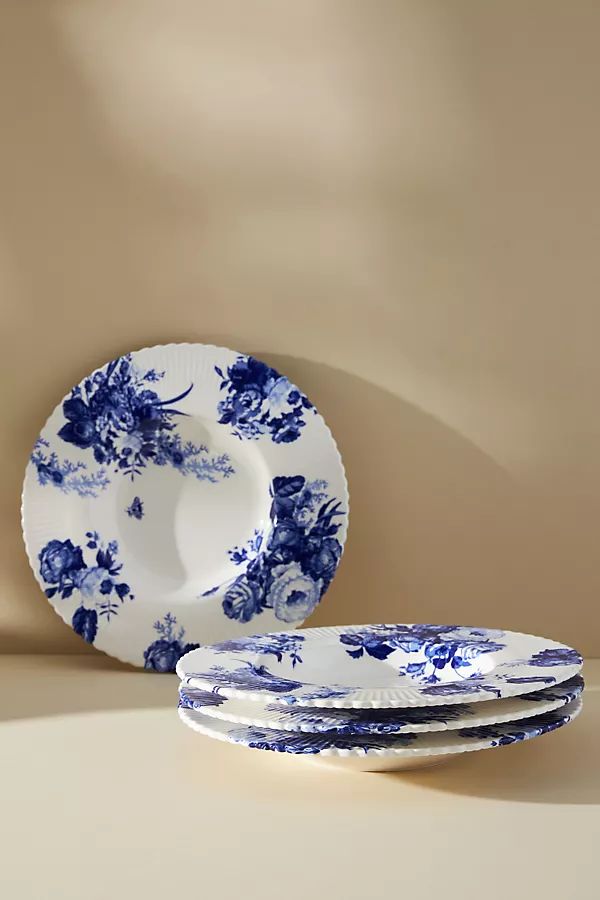 Abi Soup Bowls, Set of 4 By Anthropologie in Blue Size S/4 bowl | Anthropologie (US)