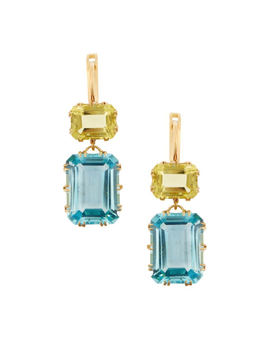 Crown 18K Yellow Gold & Topaz Drop Earrings | Saks Fifth Avenue