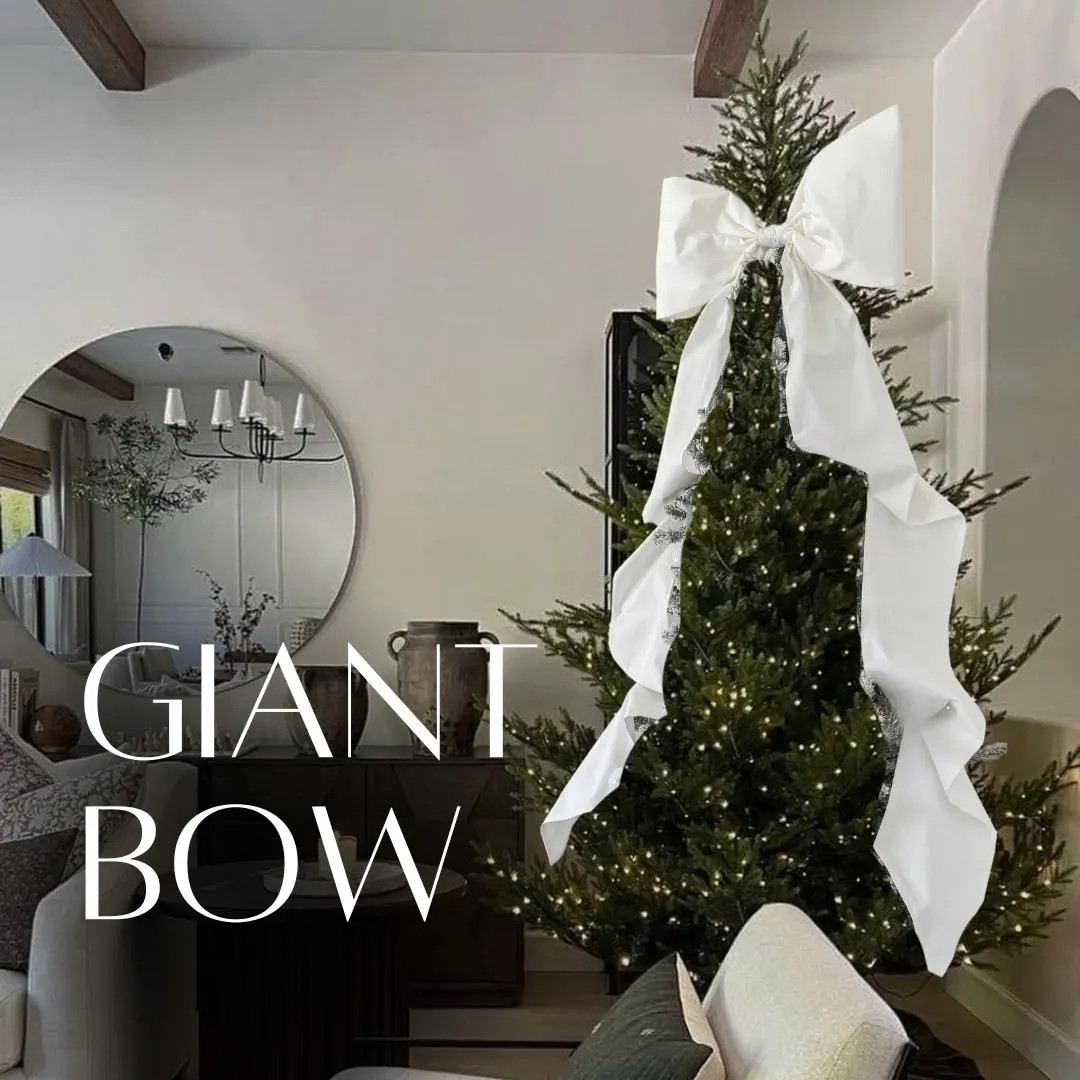 Christmas Big White Ribbon, Big White Bow, Christmas Giant Satin Bow, Christmas Decor Ribbon, Chr... | Etsy (US)