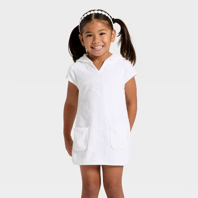 Toddler Girls' Cherry Embossed Swim Cover Up Dress - Cat & Jack™ White 5T | Target