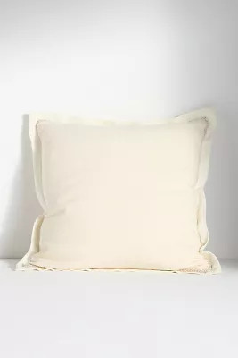 Lucy Linen Embroidered Pillow | Anthropologie (US)