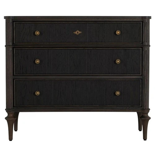 Andrea French Country Dark Brown Oak Wood Chest | Kathy Kuo Home