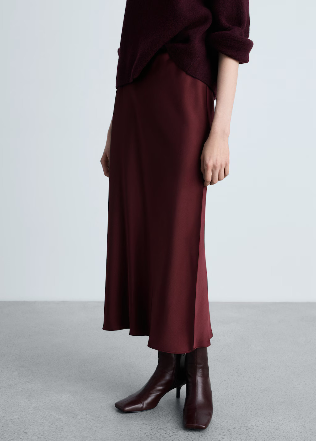 Midi satin skirt - Women | MANGO United Kingdom | MANGO (UK)