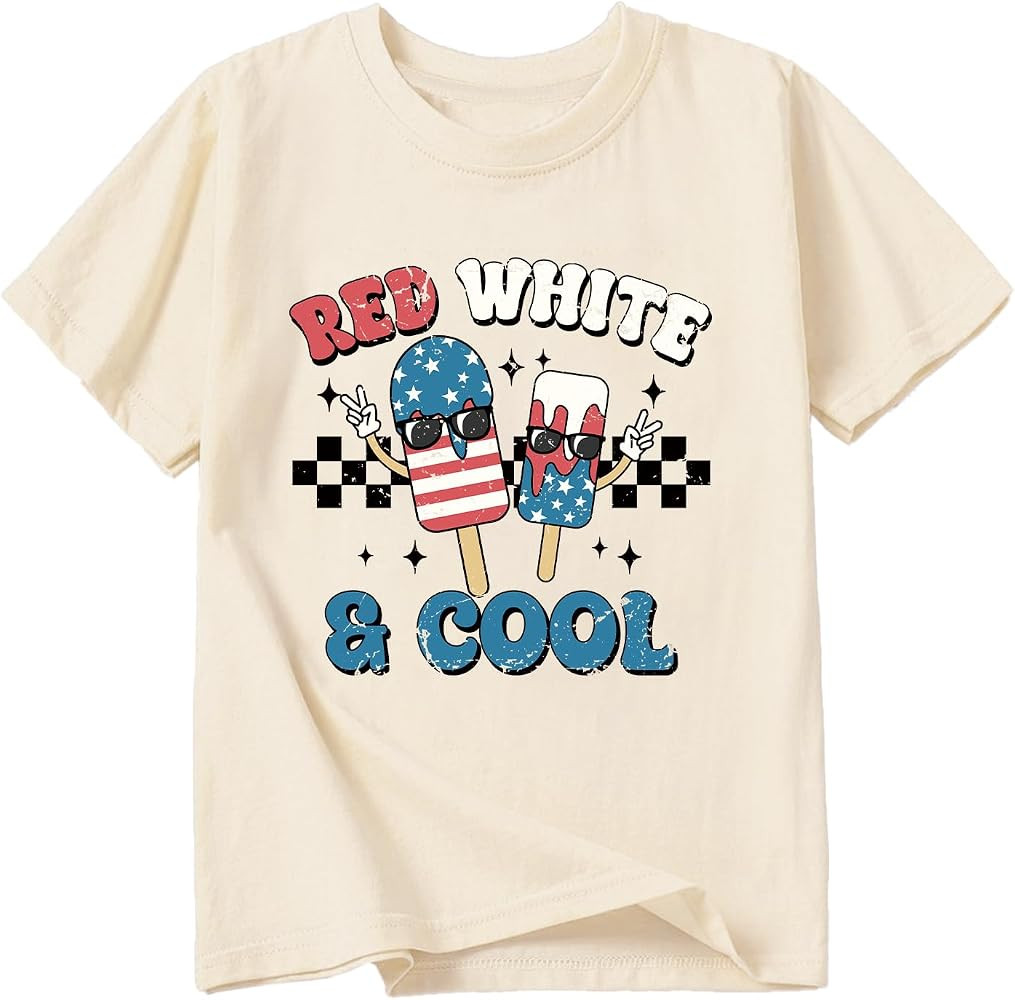 Kid 4th of July T-Shirts Boys Girls American Flag Shirt Patriotic Top Short Sleeve Tees 2-12 Year... | Amazon (US)
