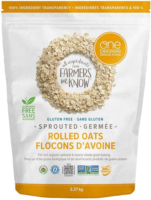 One Degree Organic Foods, Gluten Free Sprouted Rolled Oats, 2.27kg/5 lbs. {Imported from Canada},... | Amazon (US)