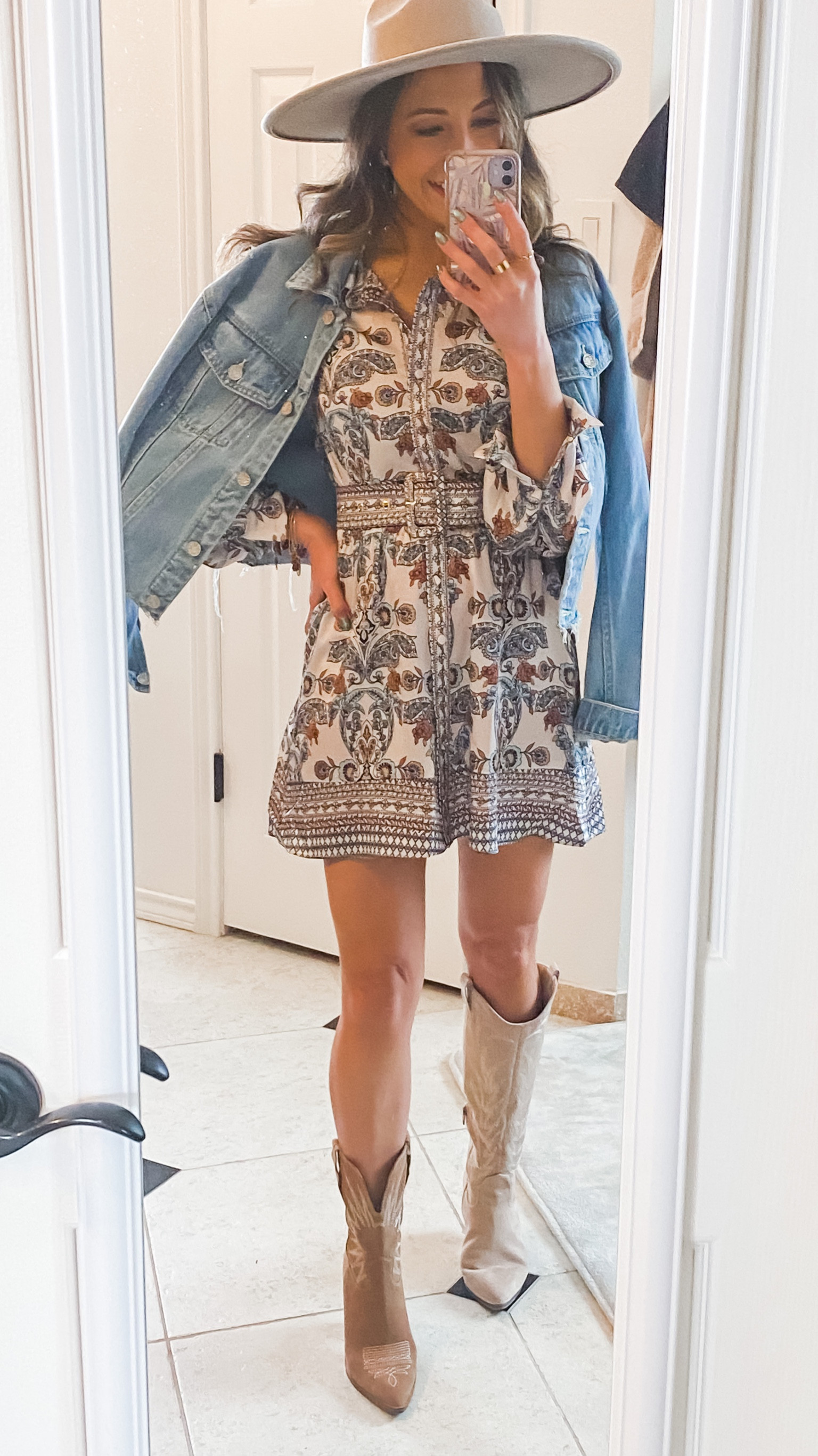 ‼️ RESTOCK ALERT ‼️ 
Wearing XS // 5’3” // a little short. If in between sizes, size up for length

Paisley dress
Bandana dress
Silk dress
Long sleeve dress
Mini dress
Belted dress
Texas 
Vacation 
Travel
Rodeo
Country concert 
Western dress
Western wear
Cowboy boots
Cowgirl boots
Suede boots 
Tall boots
Short boots
Brown boots
Neutral boots
Neutral shoes
Tan boots

#LTKshoecrush #LTKstyletip #LTKtravel