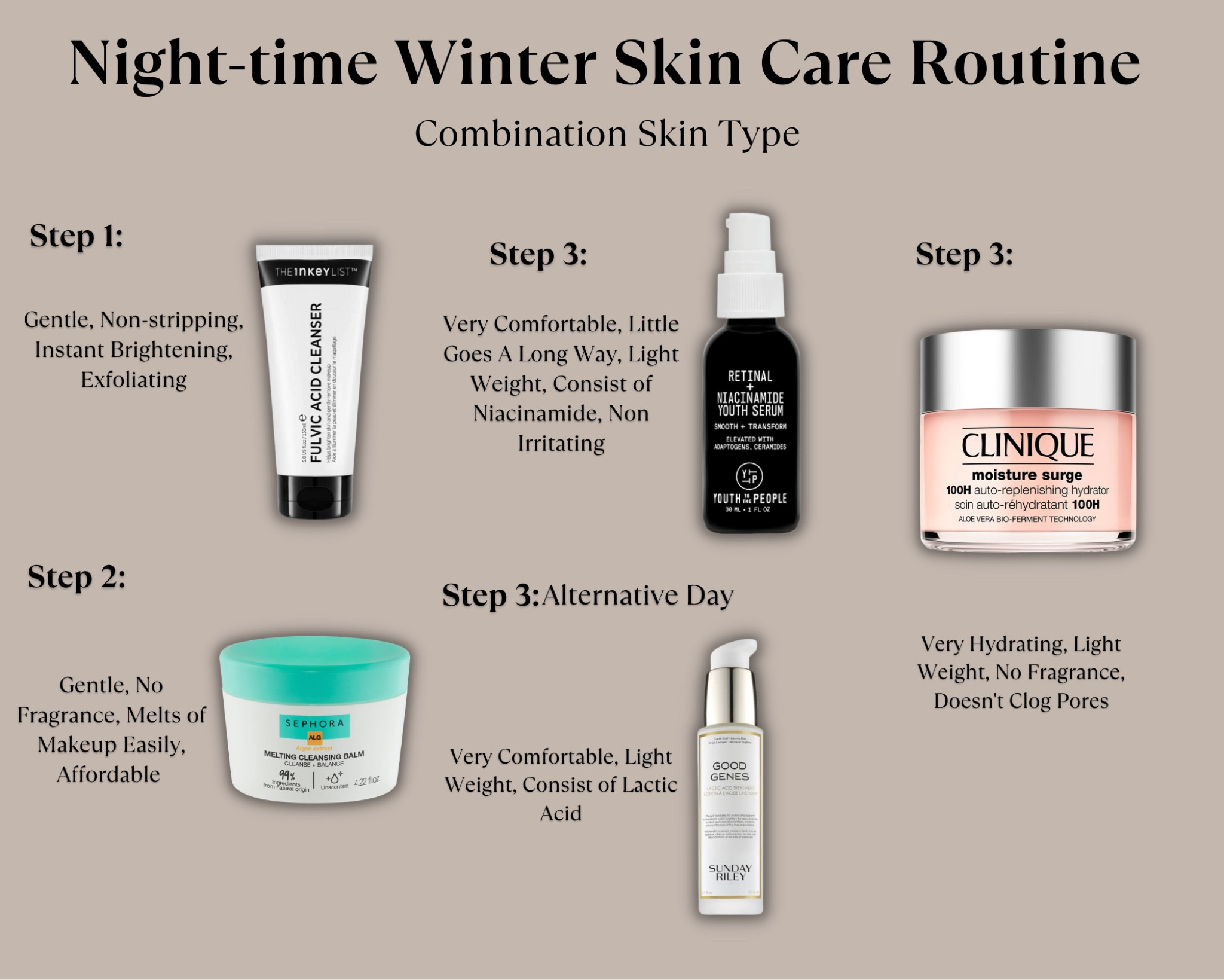 Night-time Routine for Combination Skin Type During Winter 22/23

#LTKbeauty #LTKFind #LTKfamily