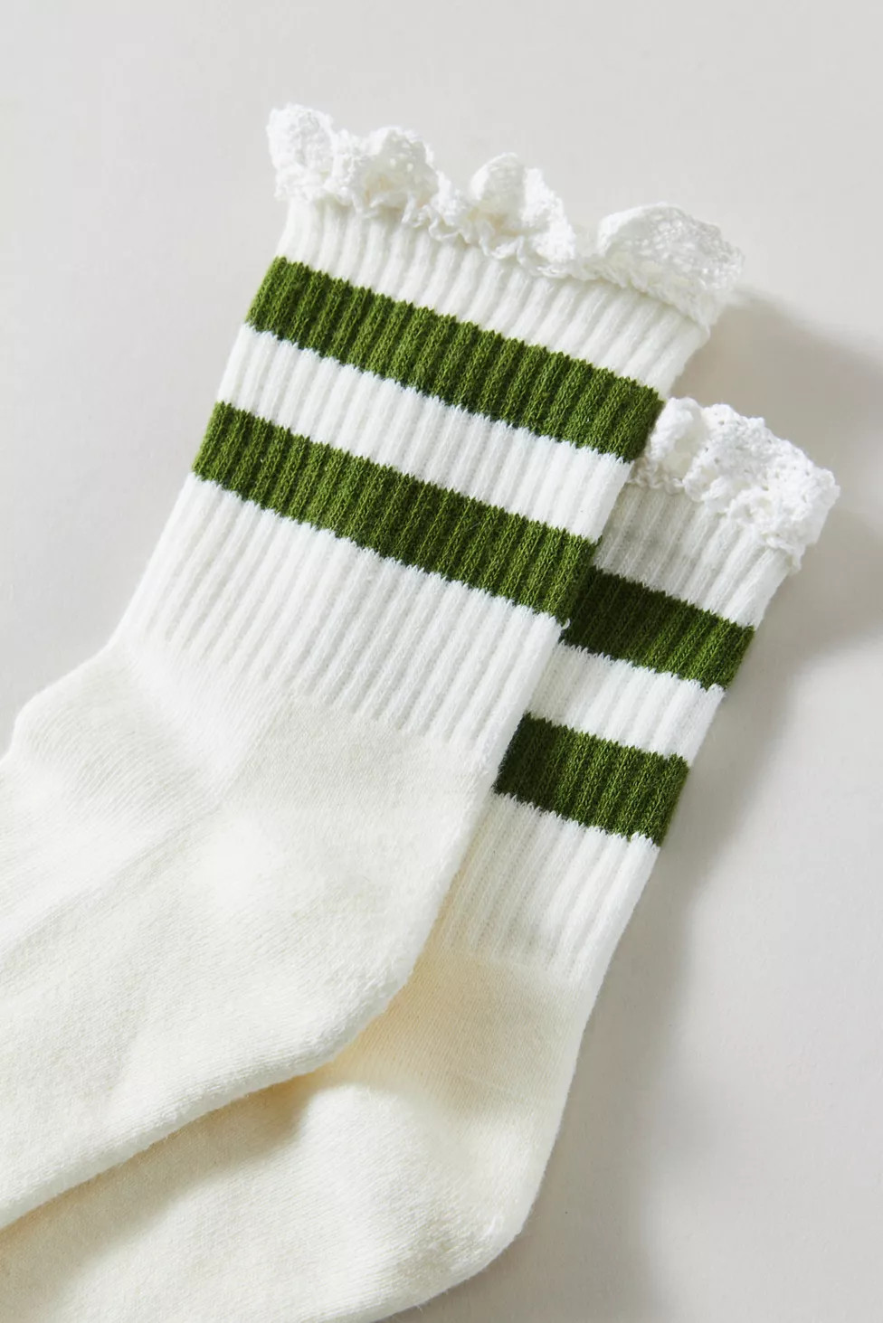 Lace-Trim Striped Athletic Sock | Urban Outfitters (US and RoW)
