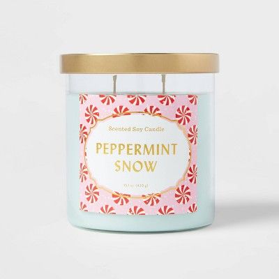 Lidded Glass Jar Candle Peppermint Snow - Opalhouse™ | Target