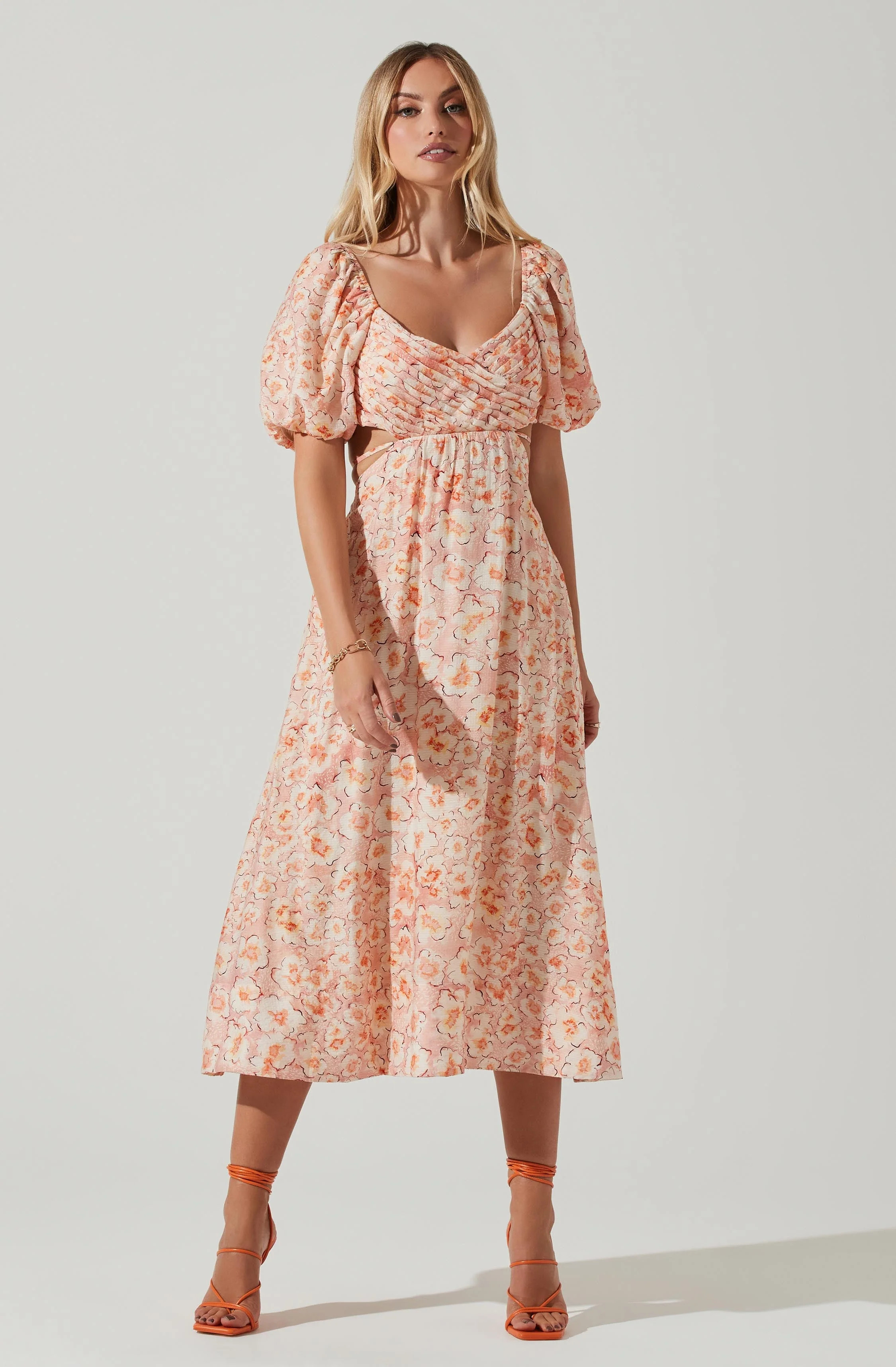Talina Floral Cutout Midi Dress | ASTR The Label (US)
