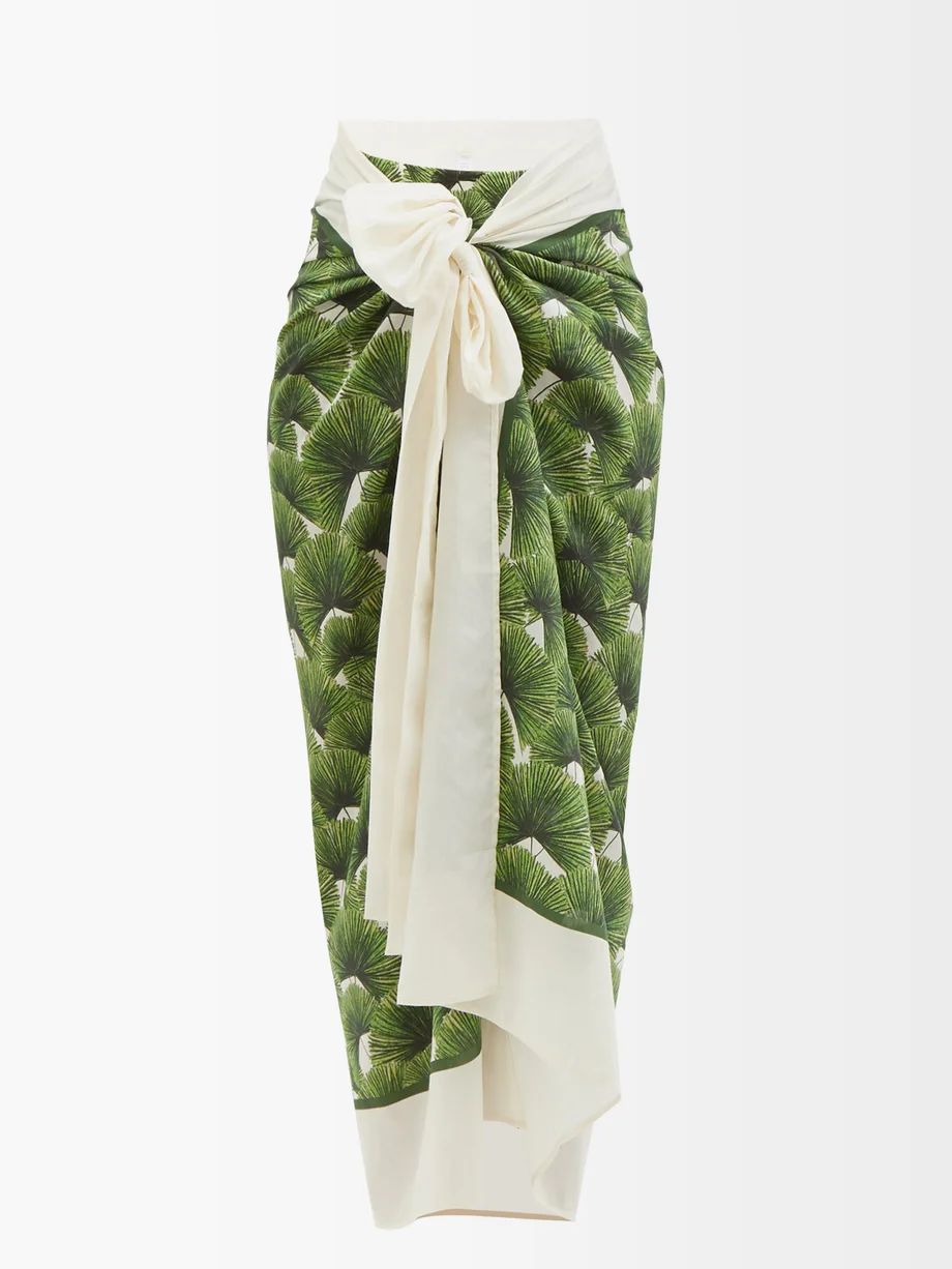 Lavanda Palma Mangle Dia plant-print sarong | Agua by Agua Bendita | Matches (US)