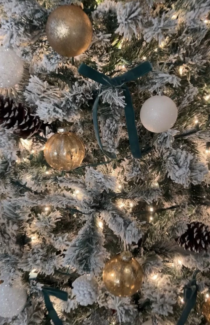 Our Christmas tree this year! 🎄 We went with gold, white & green colors and I’m obsessed 😍 also those bows took me so long to tie on each stem 🥲


#LTKhome #LTKHoliday #LTKSeasonal