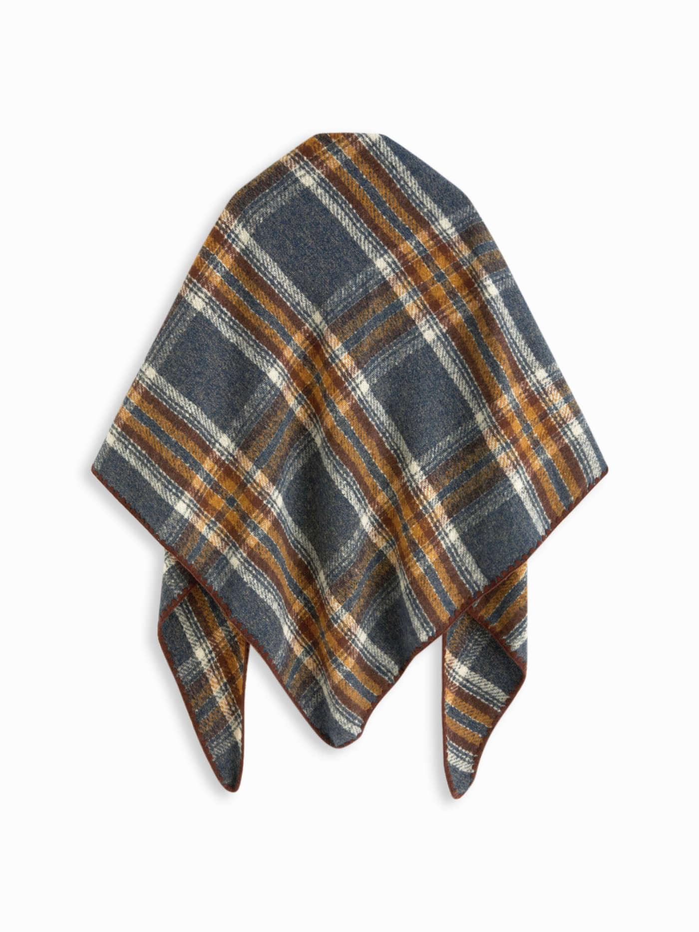 PLAID TRIANGLE SHAWL For Daily Casual Outdoor Bedroom | Cider