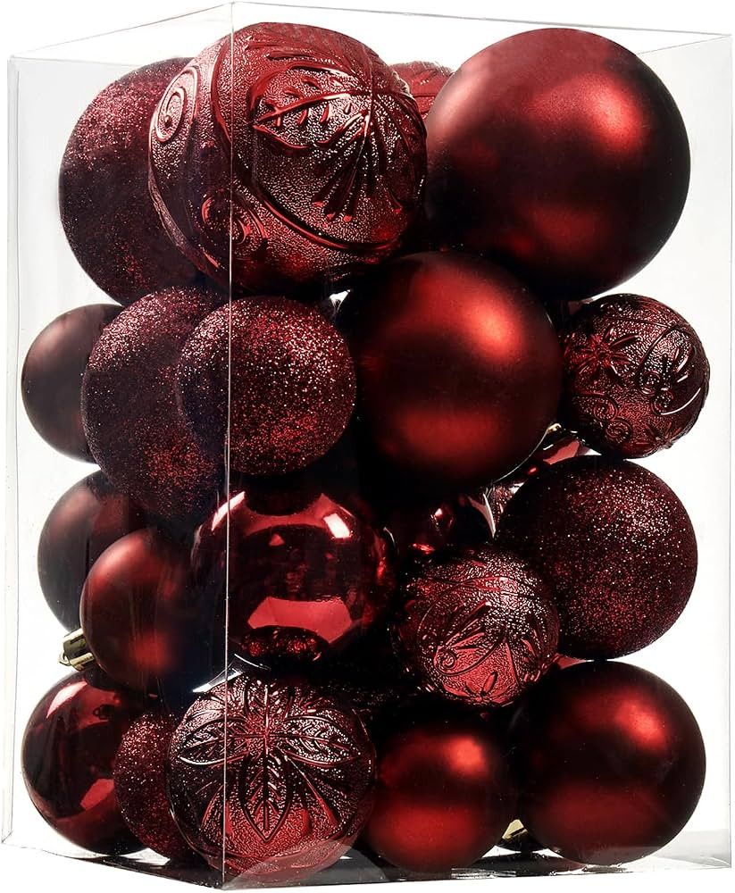 Wironlst Christmas Ball Ornaments - 30pcs Shatterproof Plastic Christmas Ornaments Hanging Ball D... | Amazon (US)