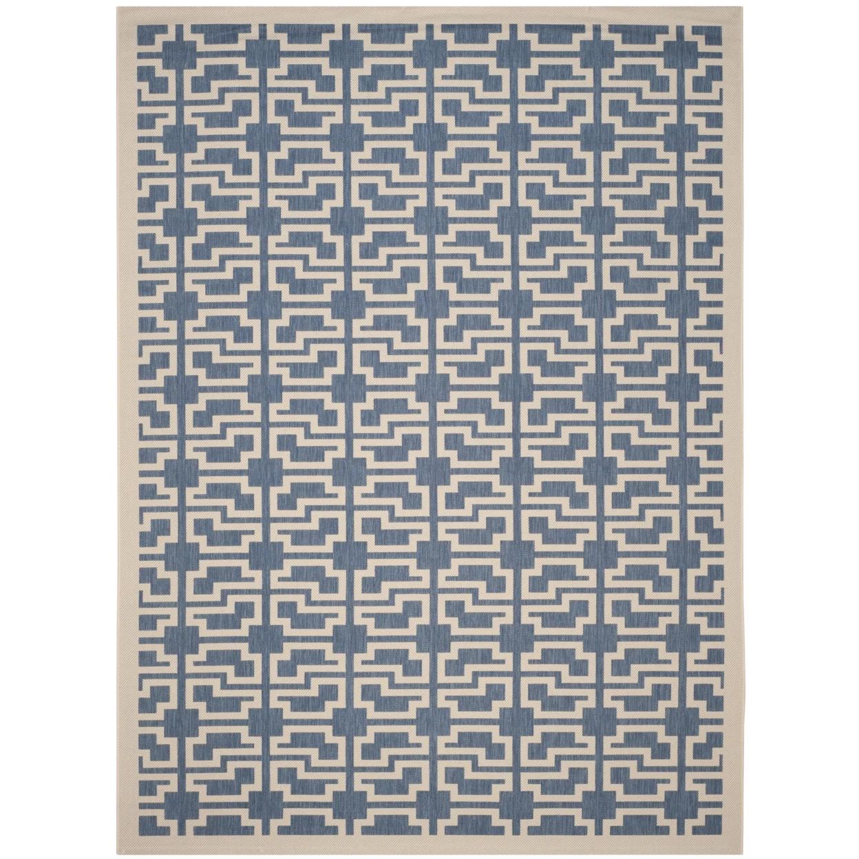 SAFAVIEH Courtyard Thurstan Geometric Indoor/Outdoor Runner Rug, 2'3" x 6'7", Blue/Beige - Walmar... | Walmart (US)