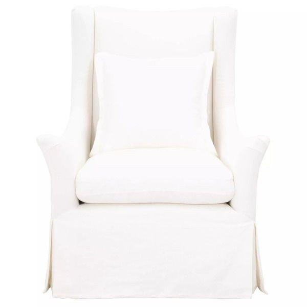 Otto White Fabric Swivel Club Chair | Scout & Nimble