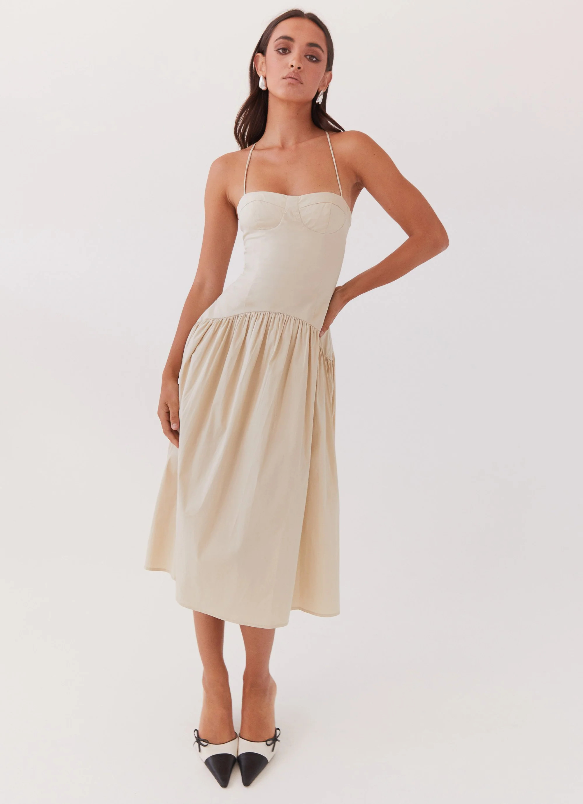 Yvette Corset Midi Dress - Desert Sage | Peppermayo (Global)