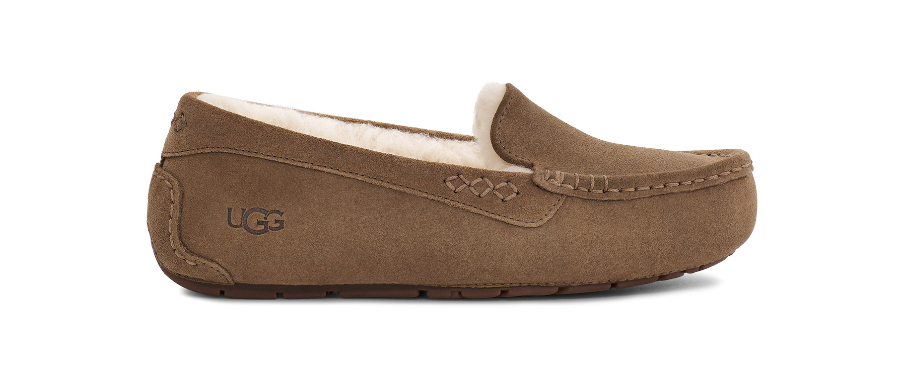 UGG Women's Ansley Sheepskin Suede Slipper in Hickory/Sand, Size 10 | UGG (US)