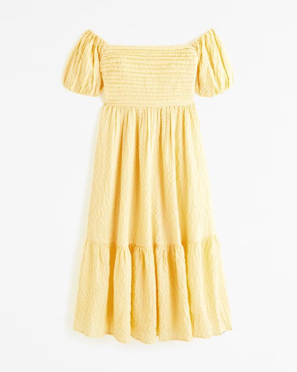 Emerson Off-The-Shoulder Midi Dress | Abercrombie & Fitch (US)
