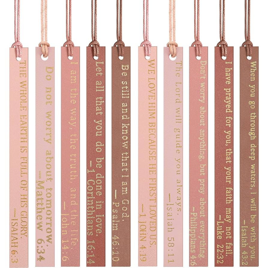 Skyygemm 10 Pcs Christian Bookmarks for Women Leather Bookmarks Handmade Bible Christian Gifts fo... | Amazon (US)