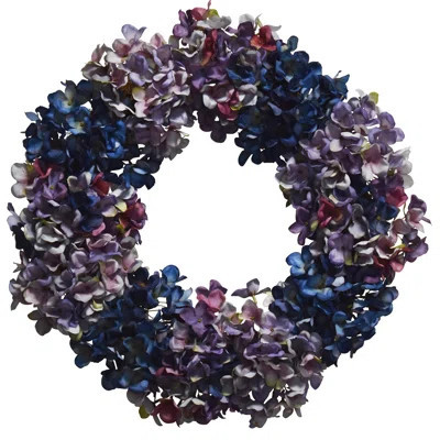 24" Blue Hydrangea Wreath | Wayfair North America