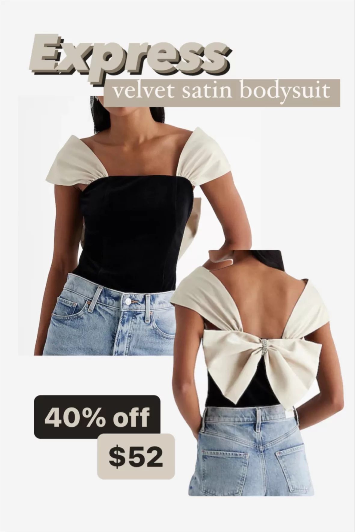 Square-Neck Velvet Bodysuit for … curated on LTK
