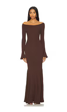 LPA Lainey Maxi Knit Dress in Chocolate Brown from Revolve.com | Revolve Clothing (Global)