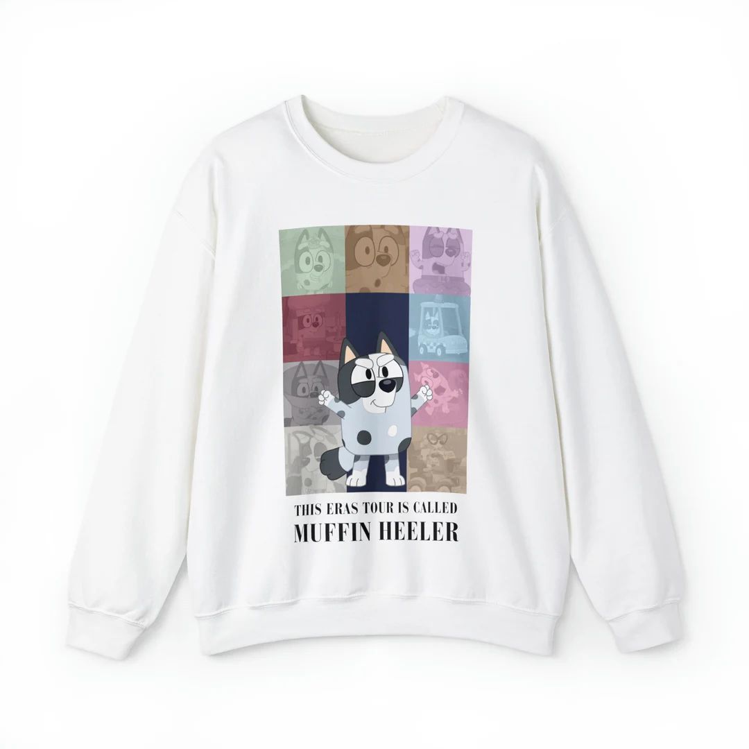 Grey Dog Heeler Eras Tour-inspired Sweatshirt Blu.ey Bin.go Muff.in Blue Dog Orange Dog - Etsy | Etsy (US)