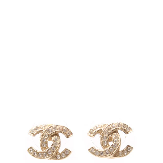CC Crystal Stud Earrings | Keeks Designer Handbags