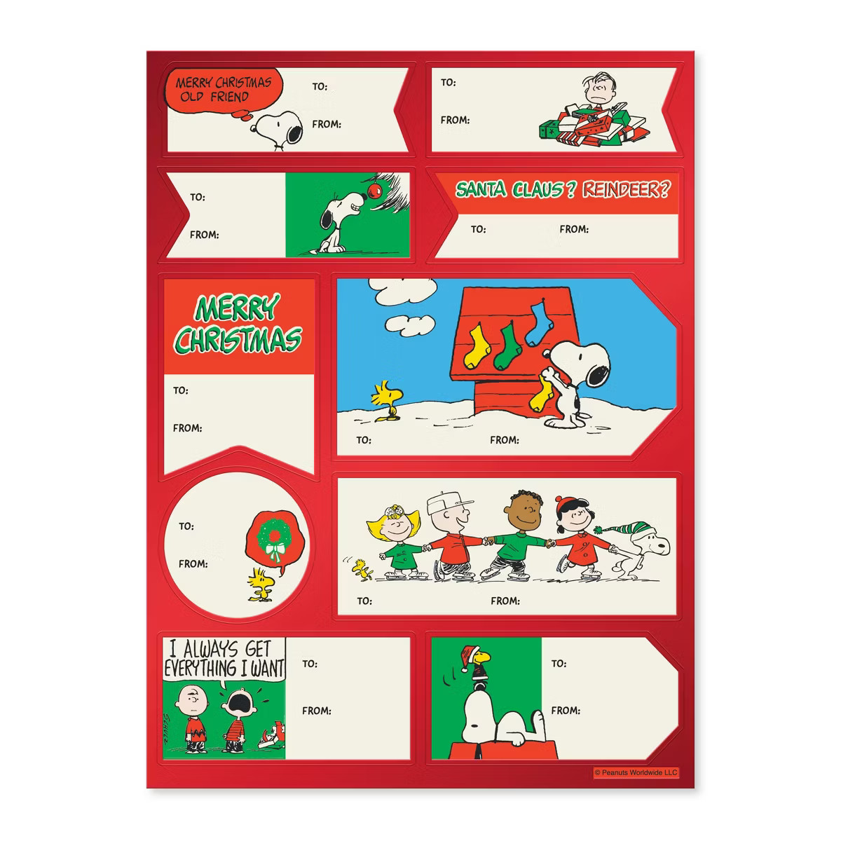 American Greetings 60ct Peanuts Peel & Stick Gift Tags | Target