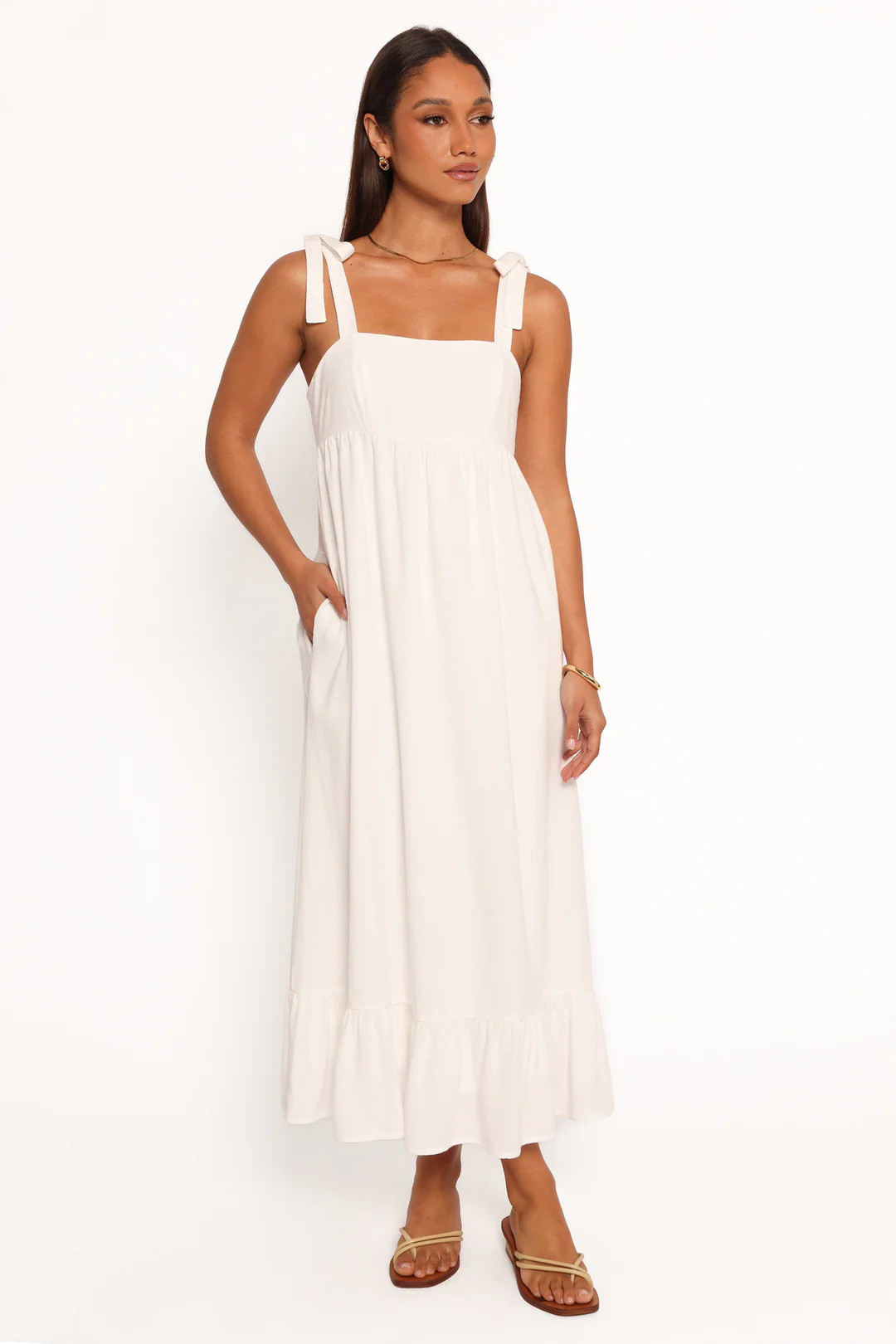 Edison Midi Dress - White | Petal & Pup (US)
