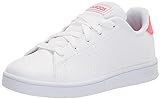 adidas Advantage Tennis Shoe, White/Real Pink/White, 6.5 US Unisex Big Kid | Amazon (US)