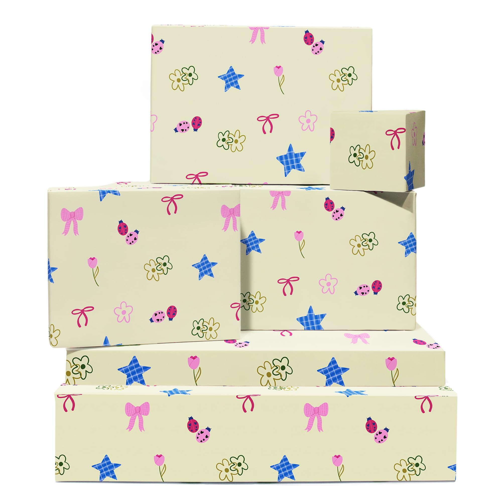 CENTRAL 23 Birthday Wrapping Paper For Women - 6 Sheets Of Bridal Shower Gift Wrap - Ditsy Garden... | Amazon (US)