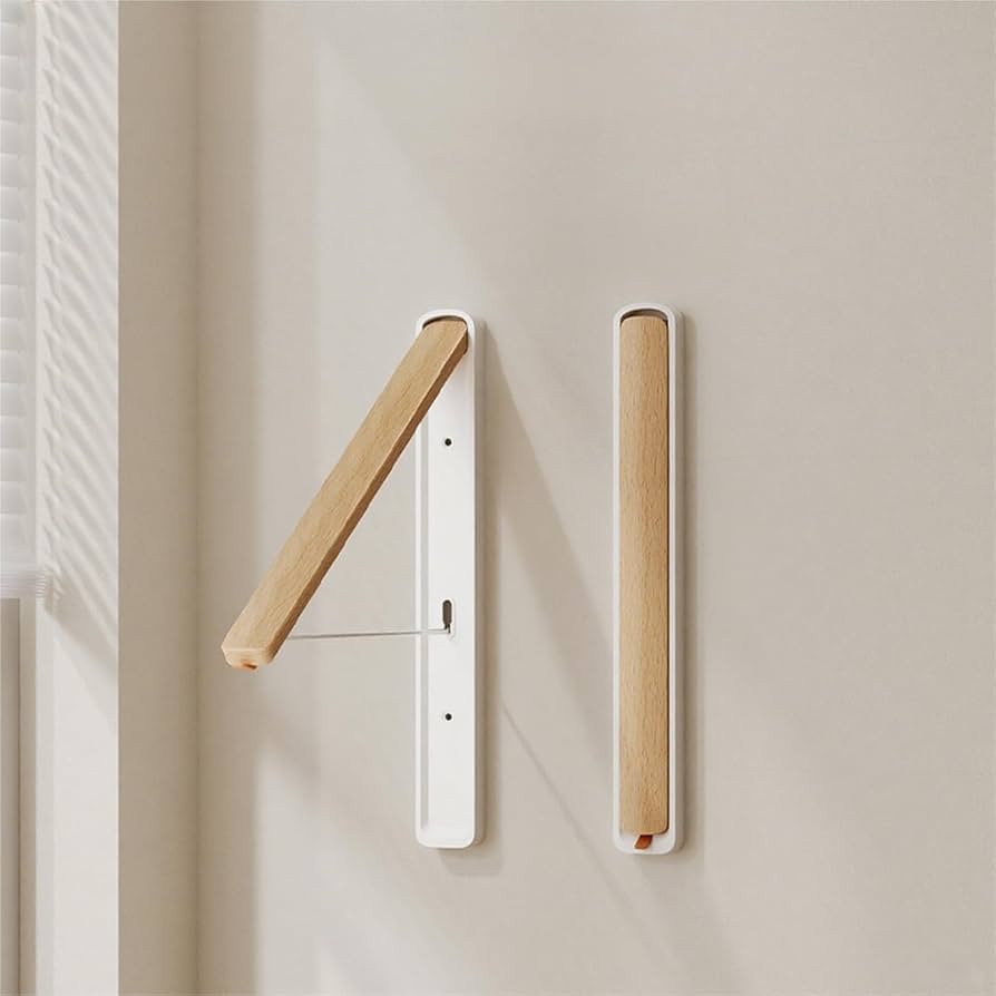 HGZBS Retractable Wall Mounted Drying Rack - Foldable Clothes Hanger in Walnut or Oak Color for L... | Amazon (US)