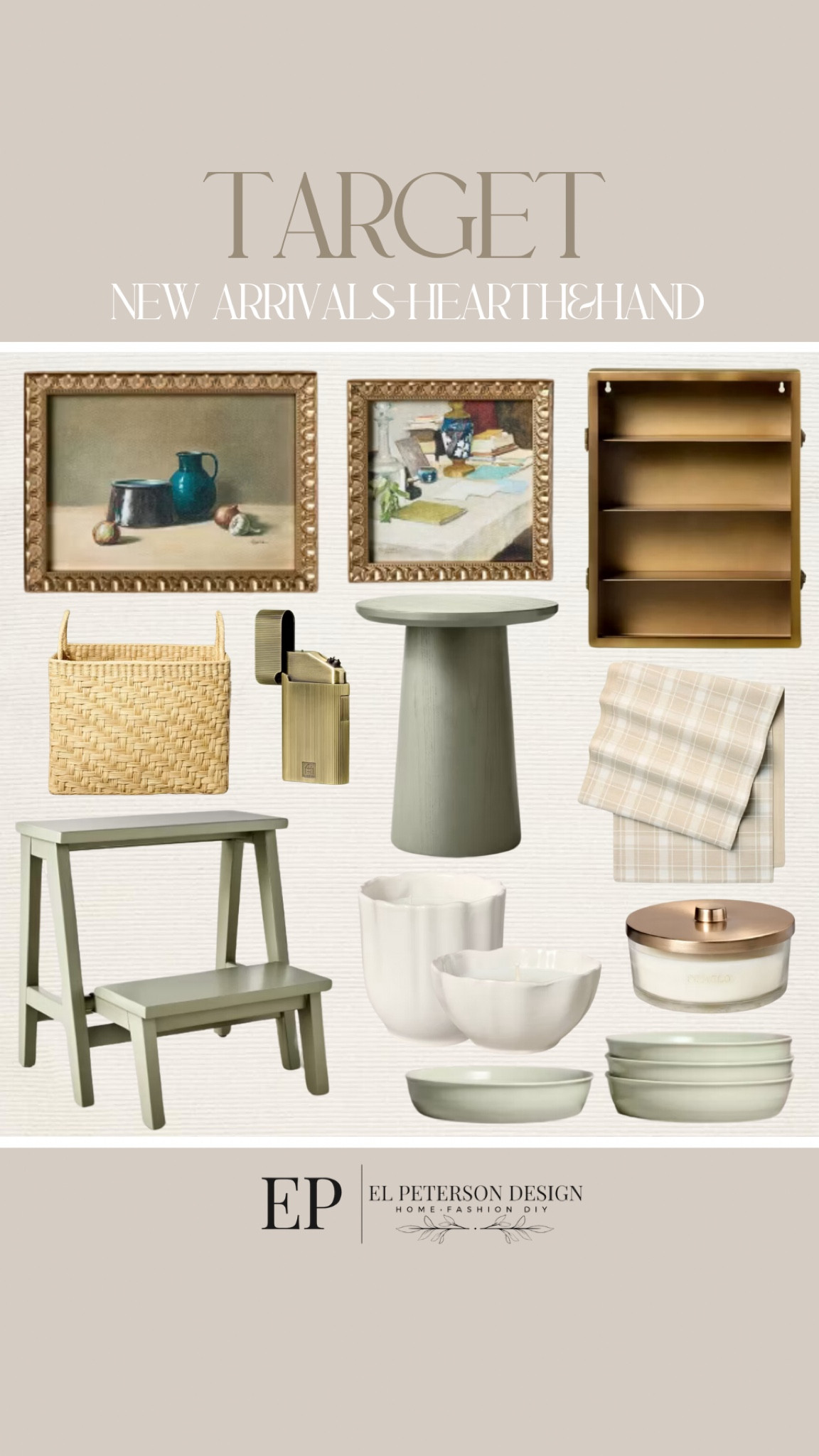 Hearth and Hand-New Arrivals
Artwork
Accent Table
Basket
Stool
Bowl 
Thumb lighter
Brass box 
Candle
Table runner 

#LTKHome