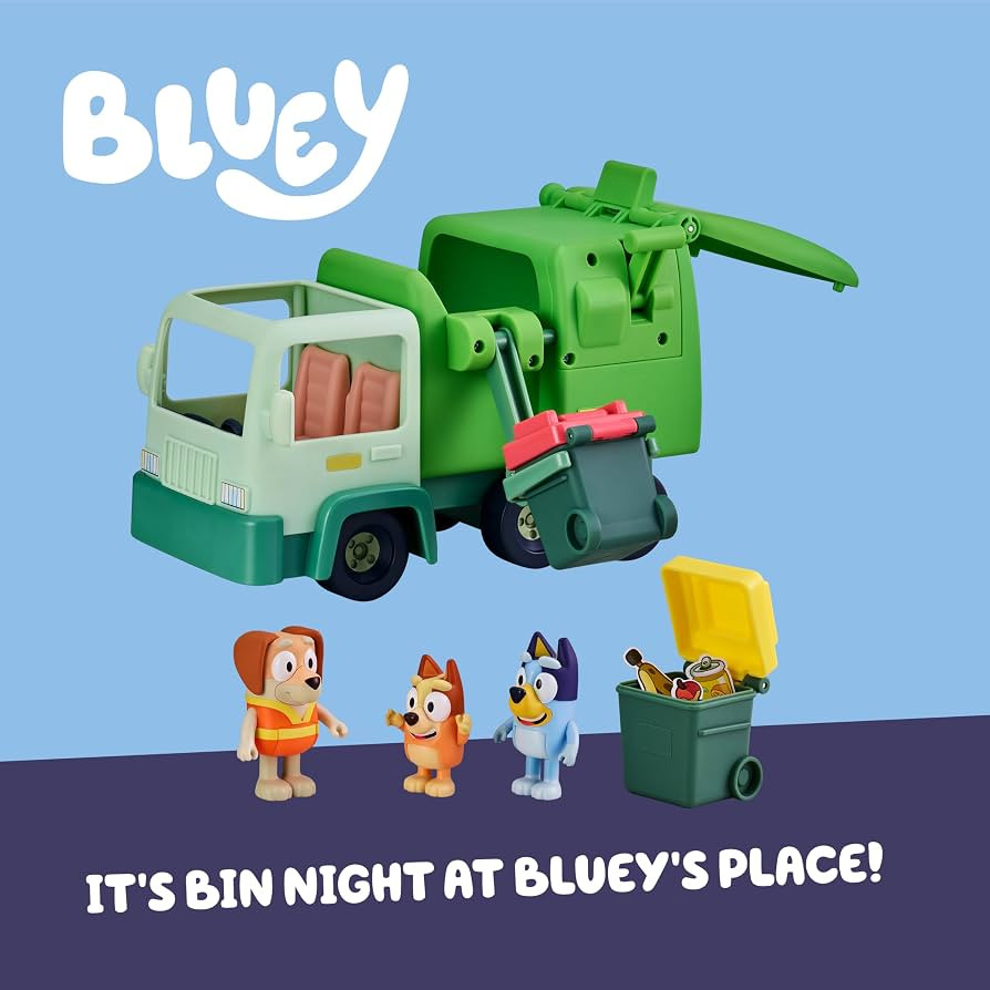 Bluey Garbage Truck Playset, Bingo & Bin Man Figures, Interactive Lever | Amazon (US)