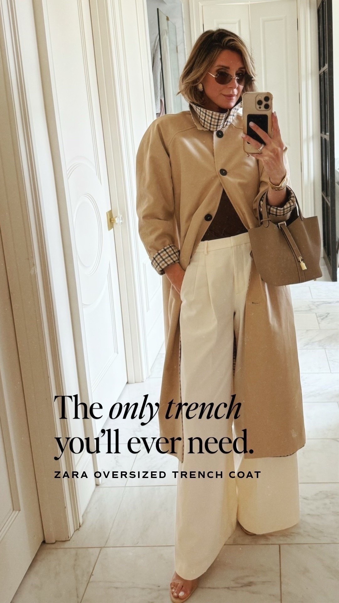 Reversible trench = endless spring outfit options 🤍 Loving the pop of plaid on this one from @Zara 

#LTKootd