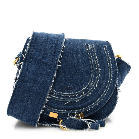 Denim Small Marcie Saddle Bag Blue | FASHIONPHILE (US)