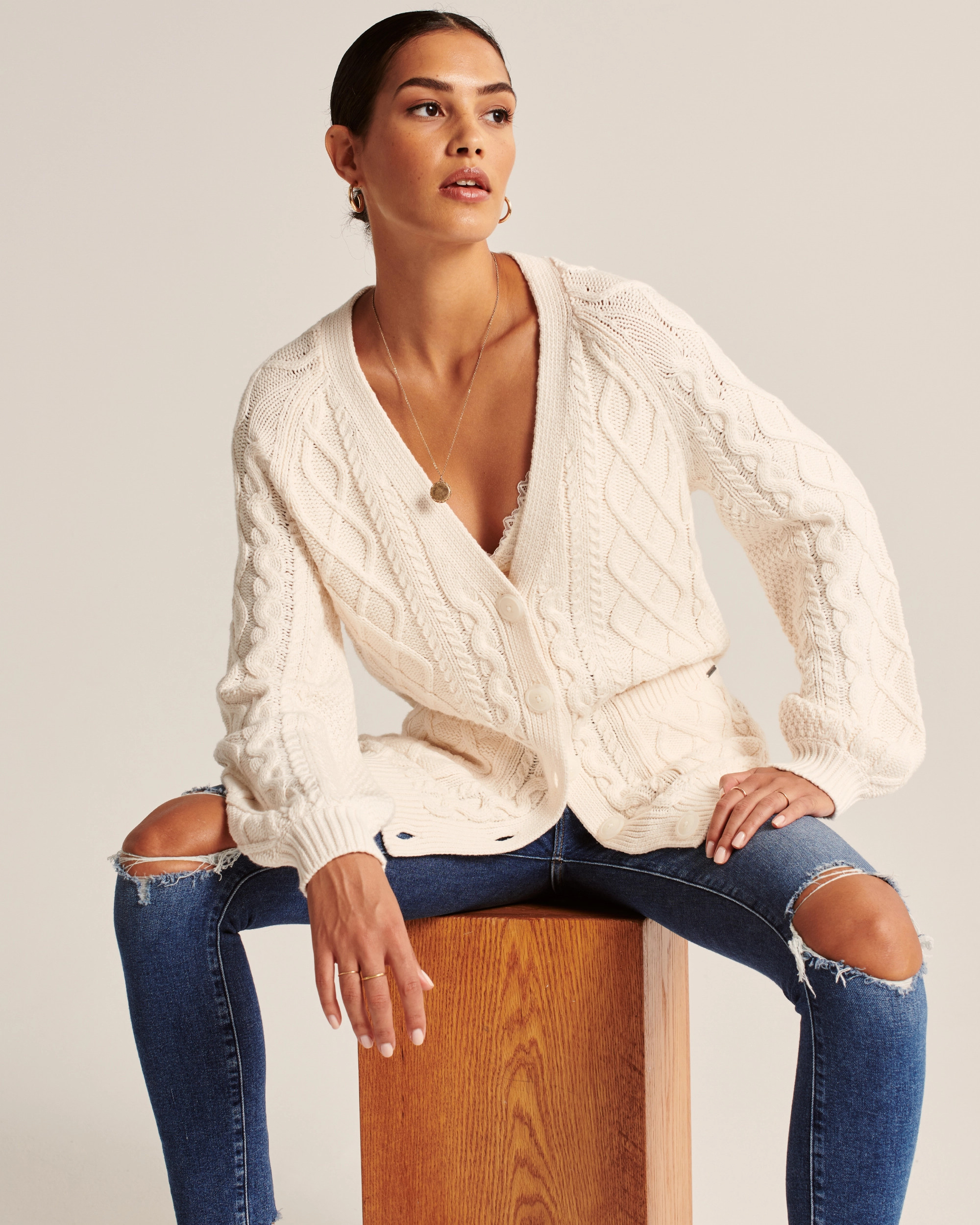 Chunky Knit Cardigan | Abercrombie & Fitch (US)