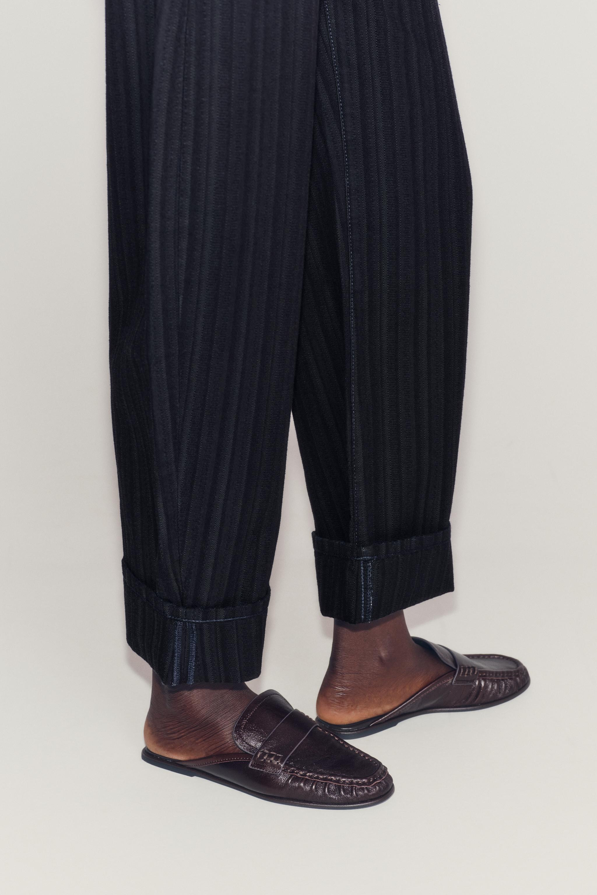 LEATHER SLINGBACK LOAFERS | Zara US